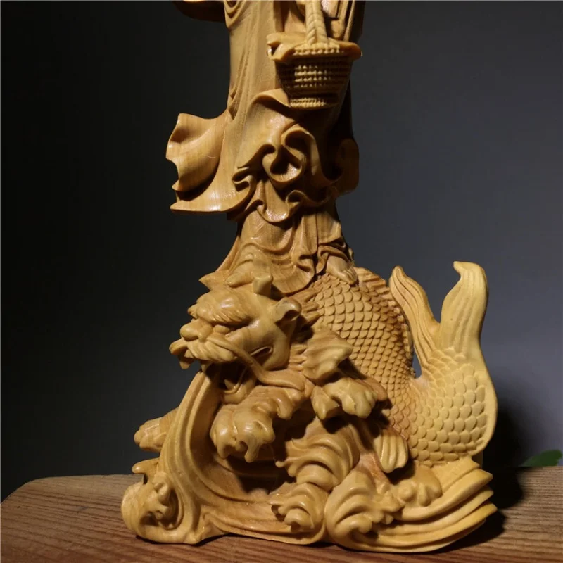 Die neue kleine-blatt buchsbaum Carving Schildkröte Guanyin Buddha Ornamente Hause Feng Shui massivholz handwerk führer geschenke