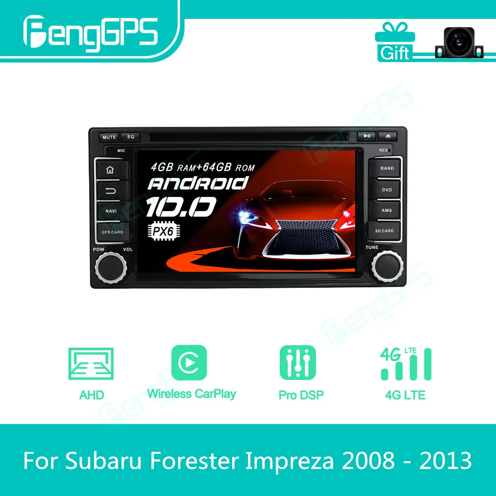 For Subaru Forester Impreza 2008 - 2013 Android Car Radio Stereo Multimedia DVD Player 2 Din Autoradio GPS Navigation PX6 Unit