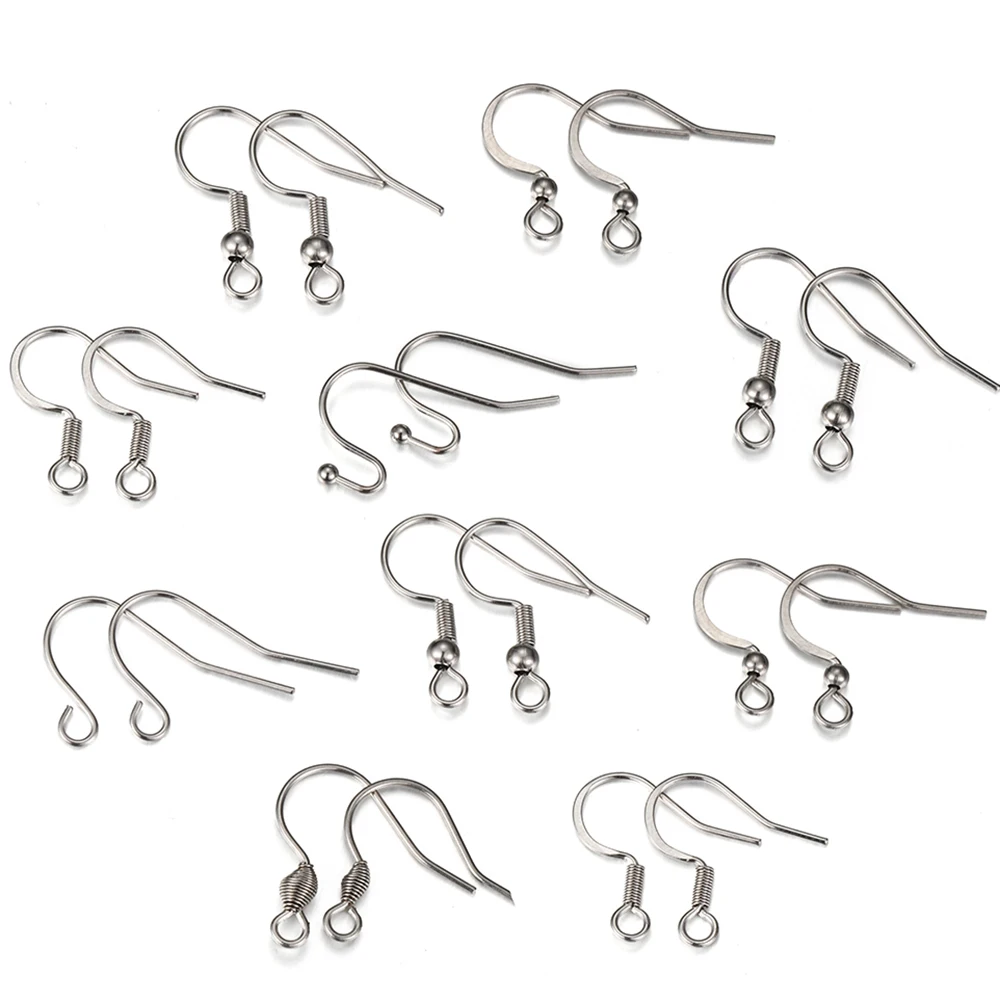 

50pcs 316L Stainless Steel Earring Hook Hypoallergenic Earring Base Earwire Ear Clasp for Jewelry Making Diy Earring Findings