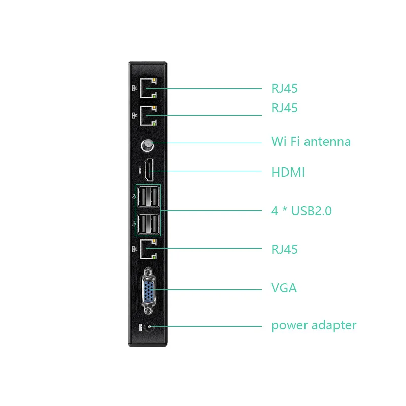 TOPFEEL T1S Quạt Không Cánh Mini Industria Máy Tính Hỗ Trợ 4K Linux J1900 Tiêu Thụ Điện Năng Thấp Di Động Máy Tính Nhúng