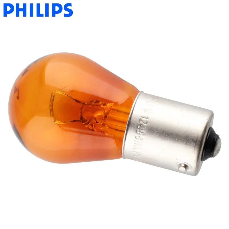 Philips 10pcs PY21W S25 12V 21W BAU15s Amber Color Standard Turn Signal Lamps Original Position Light Reverse Bulbs 12496CP