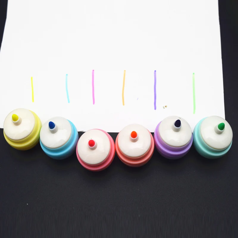 6Pcs/Lot Creative Mini Egg Modeling Highlighter Kawaii Color Marker Pen Students Stationery Gifts Office School Supplies Mаркеры