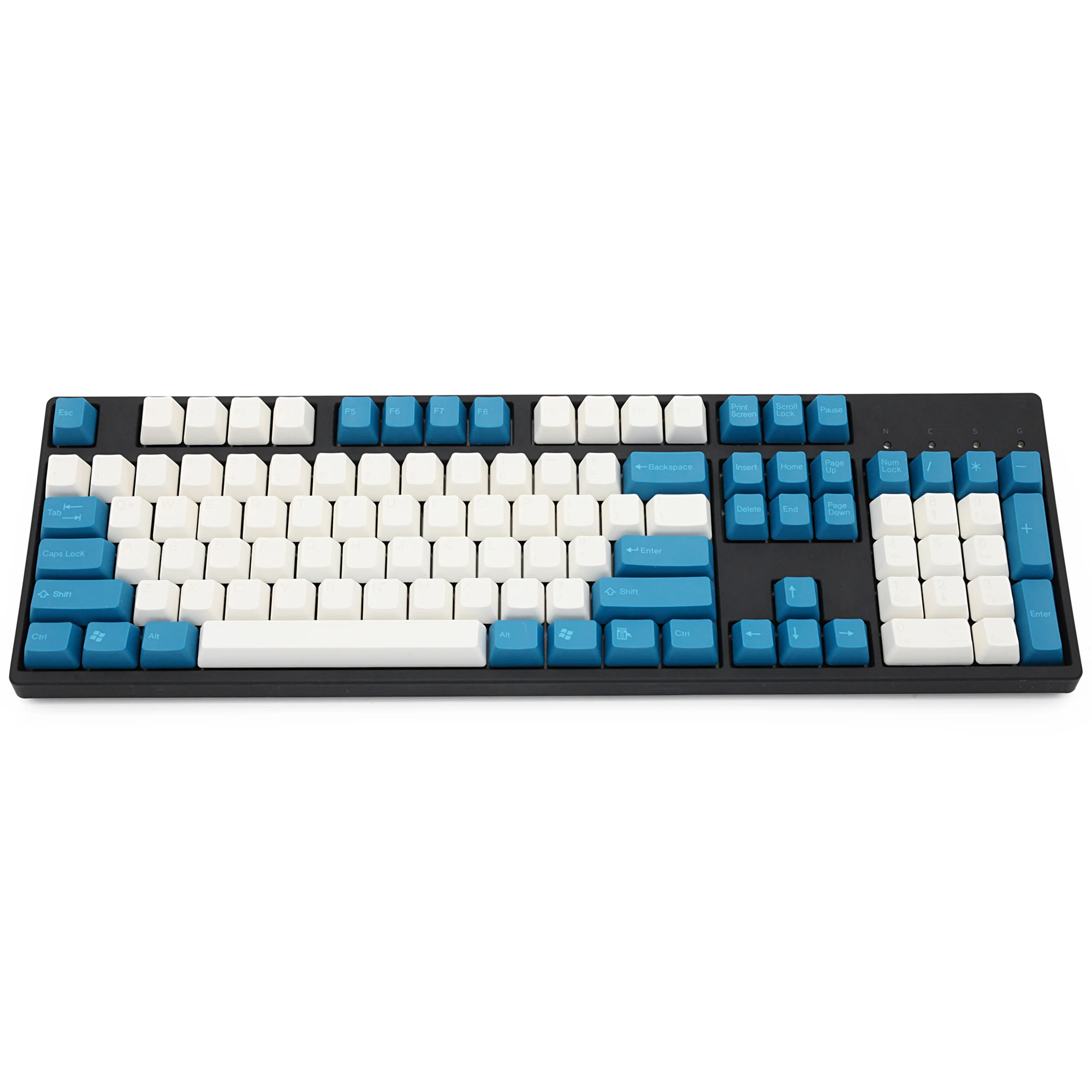 taihao abs double shot keycaps for diy gaming mechanical keyboard color of blue withe 104 108 ansi