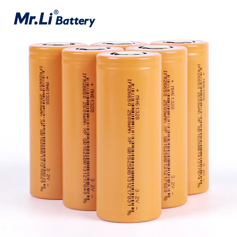 Mr.Li 26650 2500mAh 3.2V Rechargeable Lifepo4 Battery 20C Continuous Discharge Current Long Cycle Life For Electronic Product