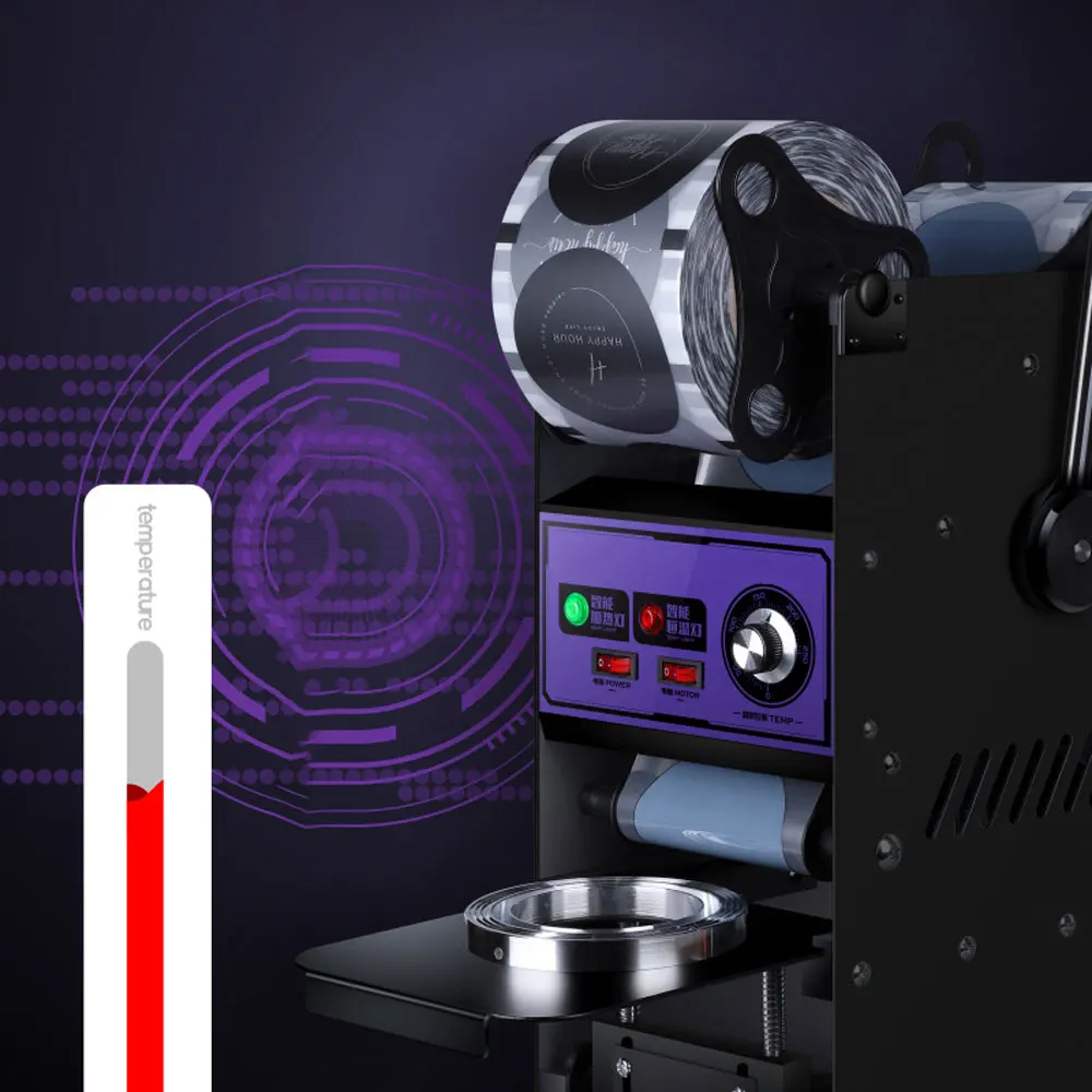 التلقائي آلة ختم الشاي الحليب التلقائي لفة فيلم ختم التجارية دليل حليب الصويا عالية كوب السدادة