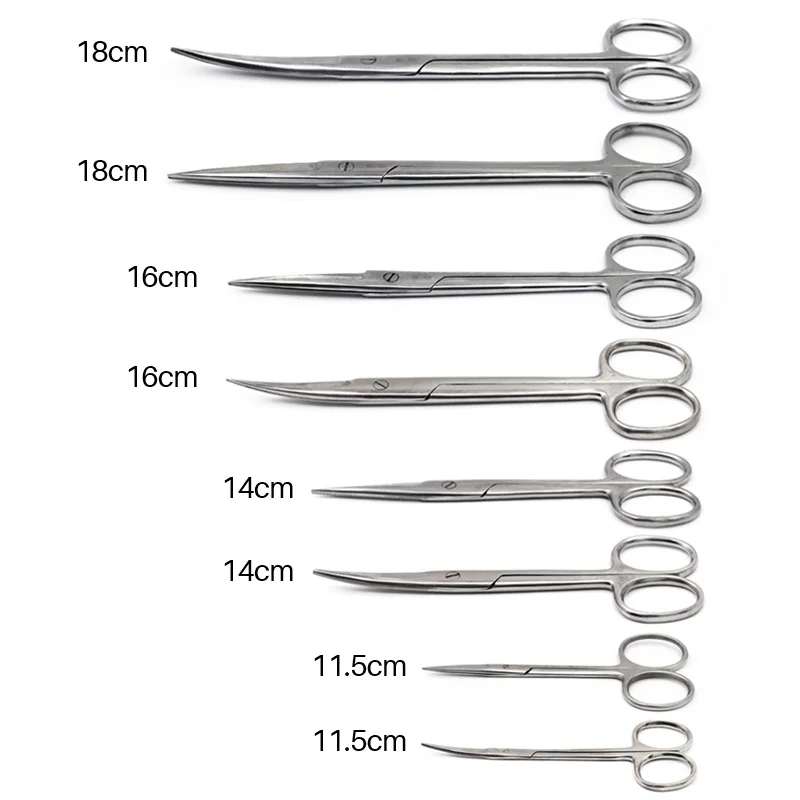 1pc Dental Surgical Scissors Straight/Curved Dental Oral Surgery Tool For Hospital Medical Stainless Steel Equipment 10/14/16/18