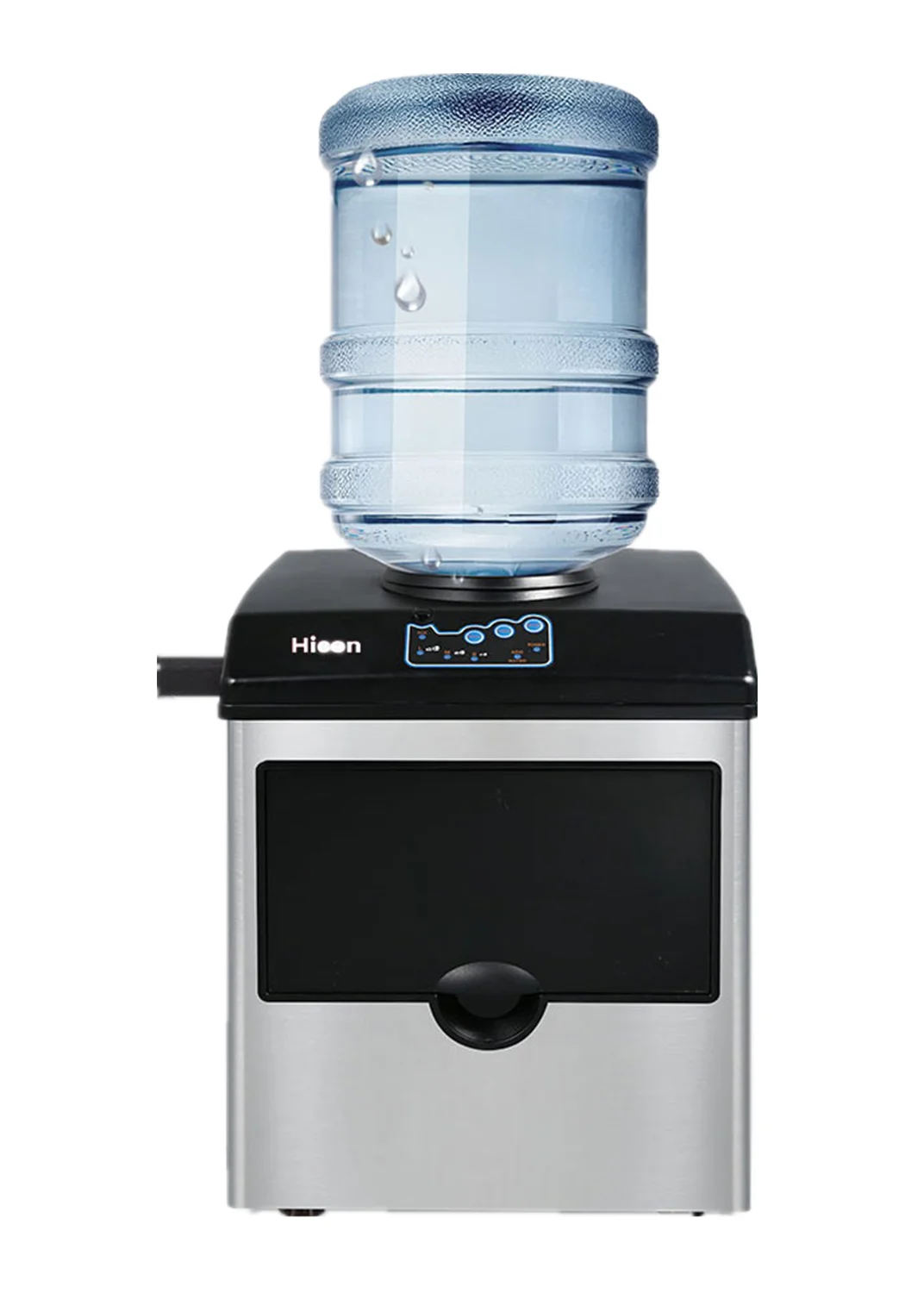 Hicon Ice machine commercial milk tea shop 25kg small ice water round ice connected with barreled water domestic ice maker