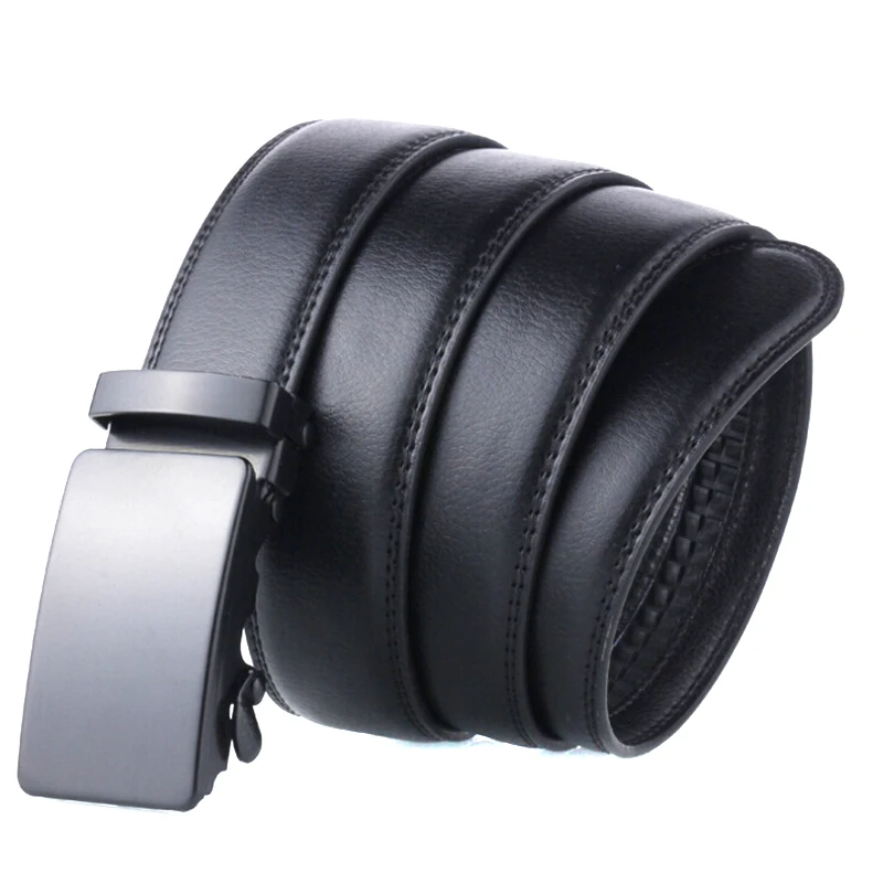 Men\'s Automatic Buckle Belt Slide Buckle Business Casual Leather Belt Creative Design Style Fashion Trend Belt High Quality