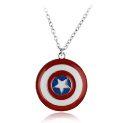 Captain America Shield Spiderman Pendant Necklace New Women Men Jewelry On the Neck Chains Punk Jewelry
