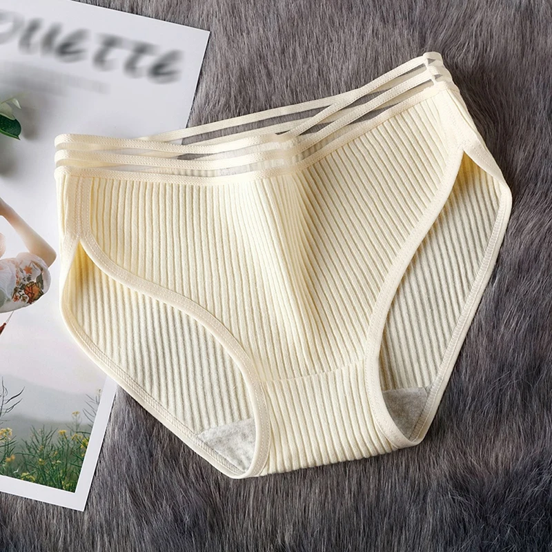 Cotton Panties For Women Hollow StripedBriefs Low Waist Soft Female Underwear Skin-friendly Underpants Lady Intimates