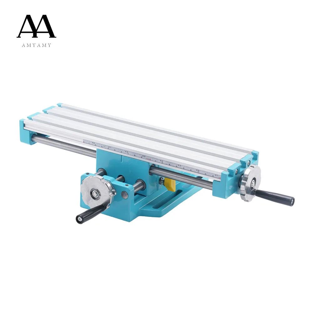 

AMYAMY compound bench table Cross slid Table worktable Bench double bearing rail For Drill Milling Machine Adjust X-Y axis 2015A