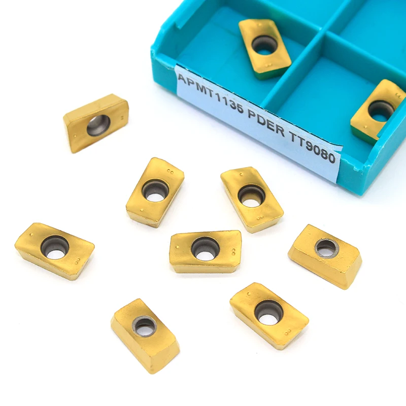 10PCS APMT1135 PDER TT9080 Hartmetall Einfügen Drehmaschine Fräsen Werkzeuge APKT 1135 CNC Schneiden Werkzeug Cutter Gesicht Fräsen Drehmaschine Werkzeuge