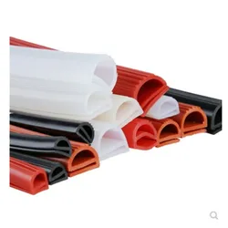 Silicone E Type Strip Red White E Shape Silicone Stirp Door Oven Freezer Door Oven Steaming Machine VMQ E Sealing Bar