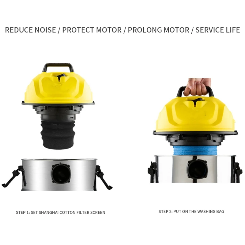 Accesorios de repuesto para aspiradora Karcher MV1 WD1/2/3 SE4001, 1 bolsa de tela + 1 filtro de algodón, filtro textil de espuma húmeda/seca