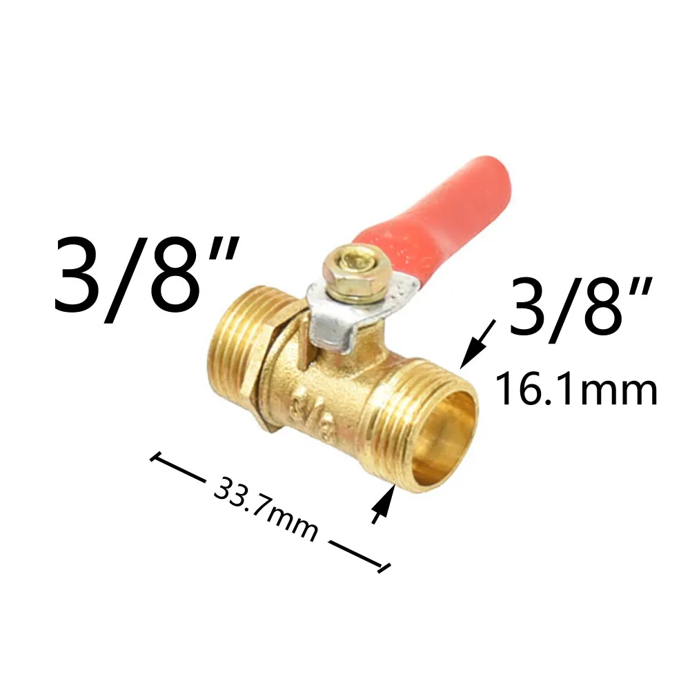 Brass 1/4 3/8 1/2 Inch Male Thread Valve Water Garden Tap Connector Drip Irrigation Fittings Pipe Repair Coupler 1pcs