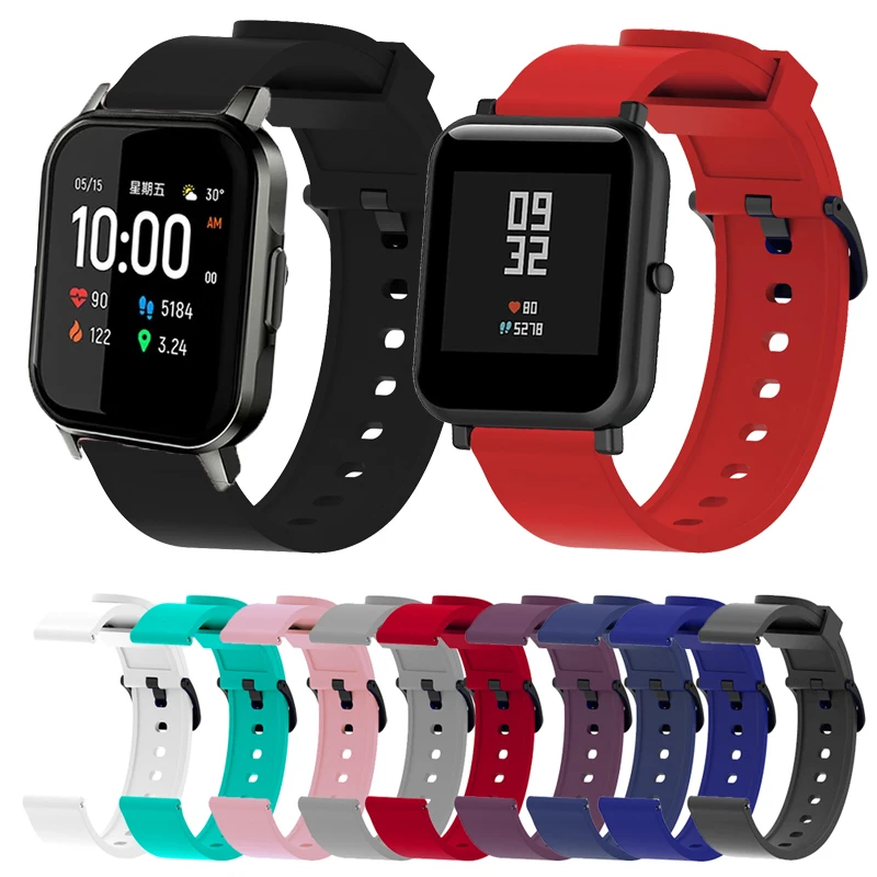 For Haylou LS02 band Silicone Watchbands Bracelet 20mm watch strap Replacement Correa Wristband For Xiaomi Amazfit GTS 2mini