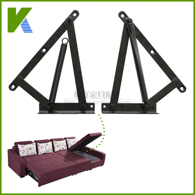 Hardware Triangle Spring Hinge Small Bed Box Hinge Chaise Seat Sofa Bed Accessories Storage Box Hinge