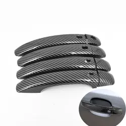 For Audi Q5 2008 2009 2010 2011 2012 2013 2014 2015 2016 Carbon Fiber Chrome Car Door Handle Cover  Sticker Styling Accessories