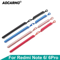 Aocarmo For Xiaomi Redmi Note 6 / Note6 Pro Power On Off Button + Volume Up Down Buttons Side Switch Key Replacement Part