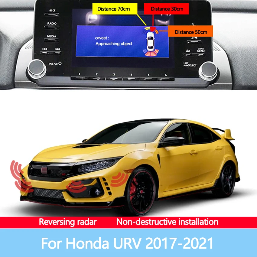 The Front And Rear Radar Blind Spot Warning Sound Indicator Of Car Reversing Image Is Suitable For Honda URV 2017-2021