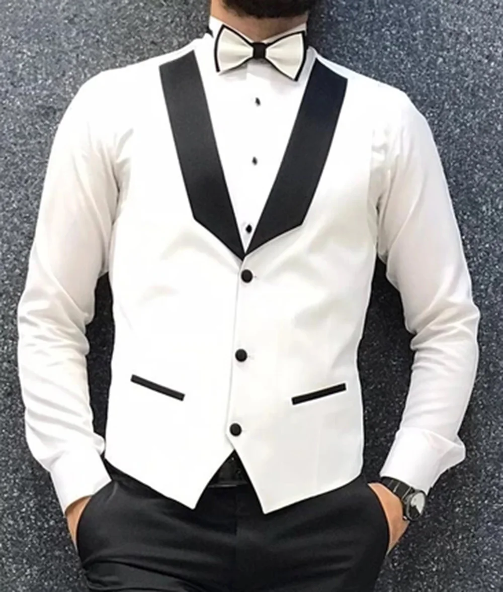 ? Ternos masculinos de 3 peças, slim fit, casual, padrinhos de negócios, cinza, verde, marfil, lapela, smoking para casamento formal (blazer + calça