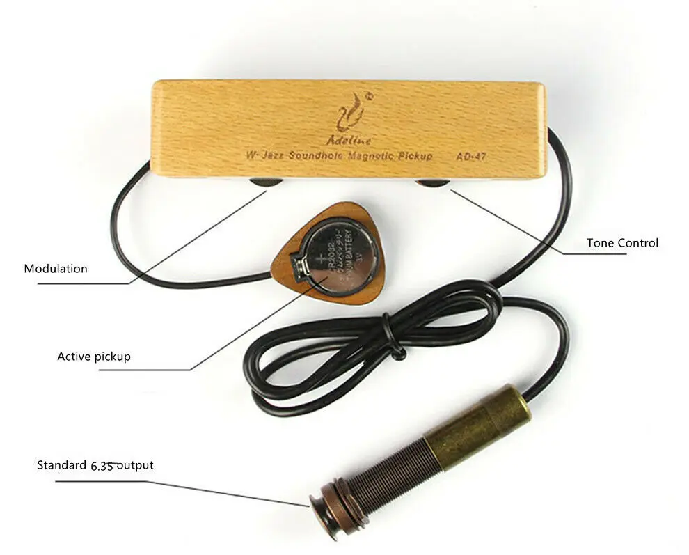 

Professional Acoustic Sound Pickup Double Coil Active Pickup Folk Wooden Guitar Soundhole Guitars for Guitar Bass Violin