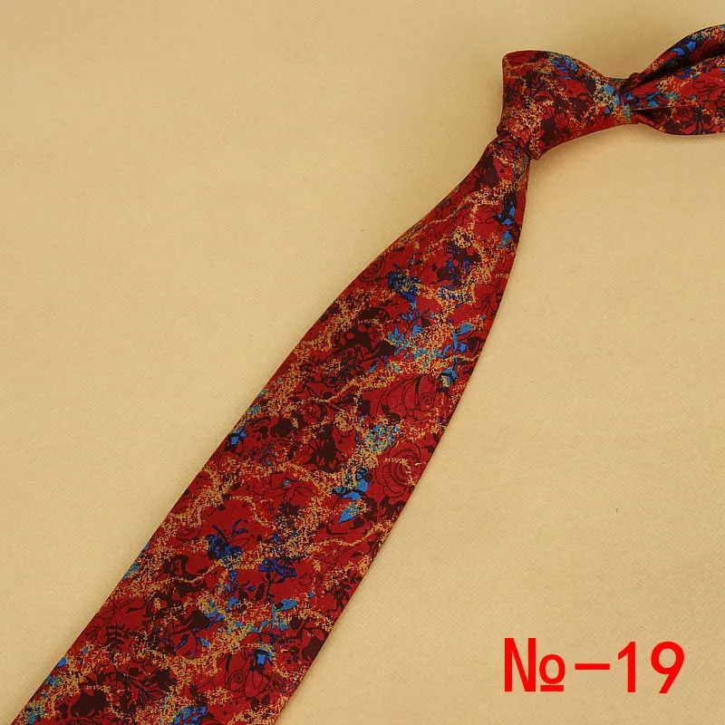 Neue Designs Klassische Seide Männer Tie Floral Plaid 9cm Rot Gedruckt Krawatte Gravata Krawatten für Männer Formal Wear Busines – Detail 20