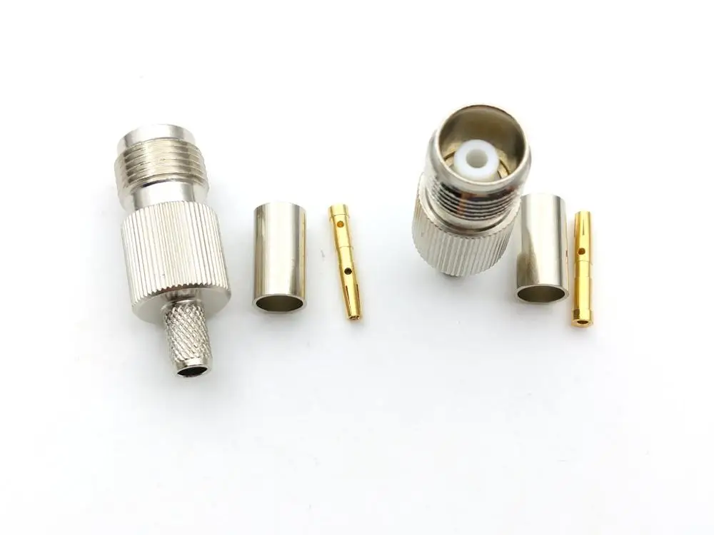 50pcs-100PCS COPPER TNC Crimp Female RF connector for LMR195 RG58 RG400 RG142 cable ADAPTER