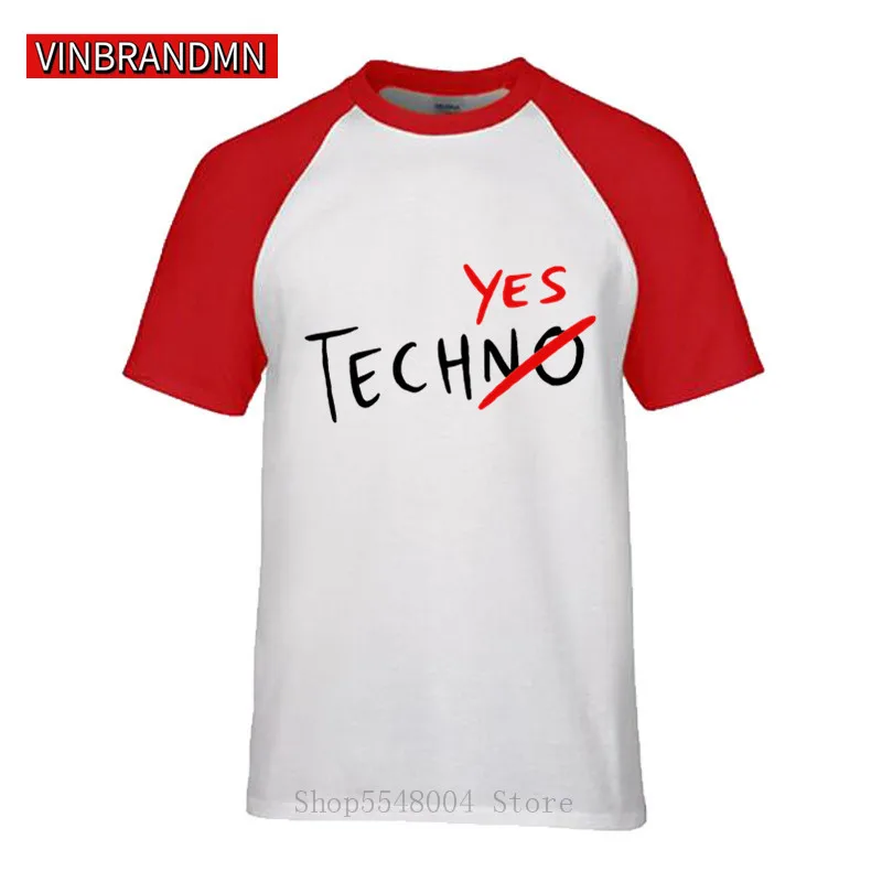 New Fashion Funny TechNo or TechYes T shirt Casual Man Tops Thunderdome Hardcore Techno And Gabber Men T-Shirts Hip Hop Clothing image 4