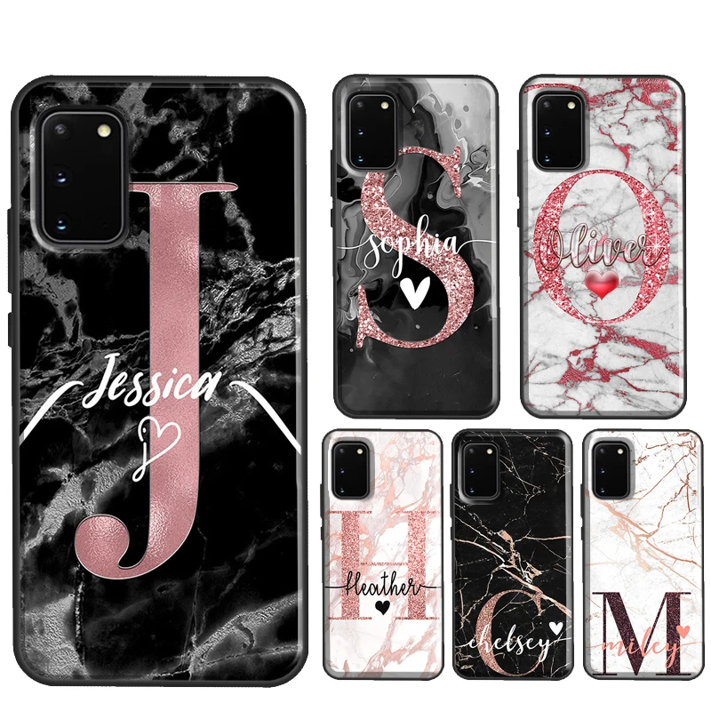 PERSONALISED Name Initials Rose Gold Phone Case For Samsung S10 Plus S8 S9 S20 FE S22 S21 Ultra Note 10 Plus Note 20 Ultra