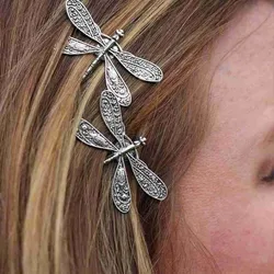 Elegant Vintage Dragonfly Hairpins Bridal Headdress Wedding Hair Accessories Transparent Dragonfly Hair Clip 1pcs