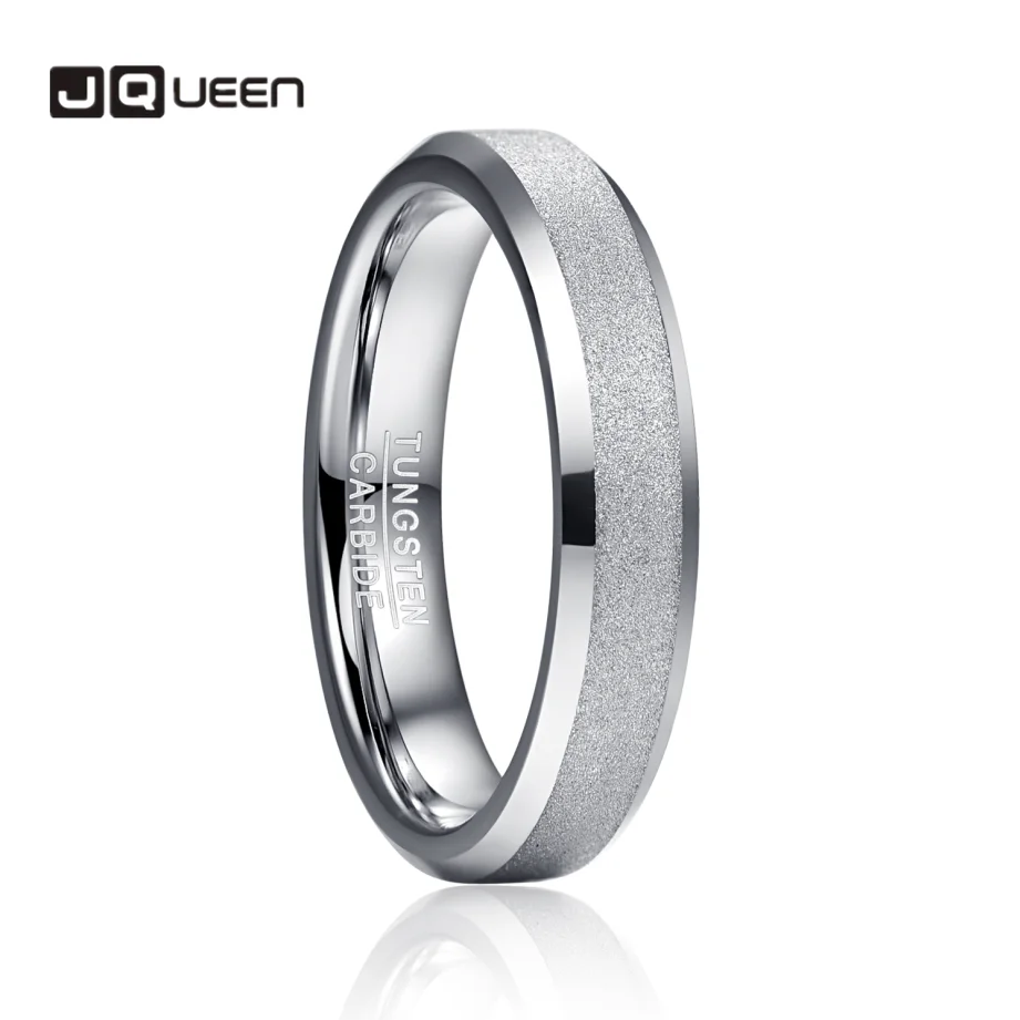 4mm 6mm 8mm Tungsten Carbide Steel Color Ring for Men Women Sandblasted Tungsten Wedding Band Jewelry