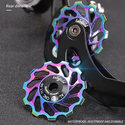 Bicycle Rear Derailleur Guide Wheel 11T Ceramic Bearing Aluminum Alloy Colorful Universal