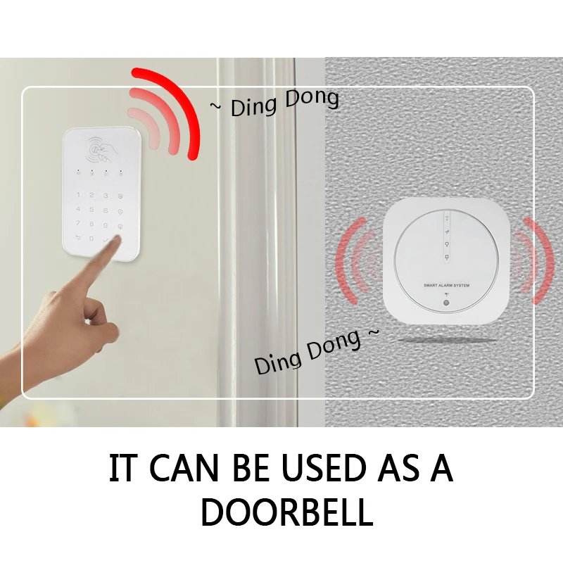 Tuya wifi gsm sistema de alarme segurança em casa inteligente com teclado toque 433mhz sem fio sensor movimento sirene suporta alexa & google