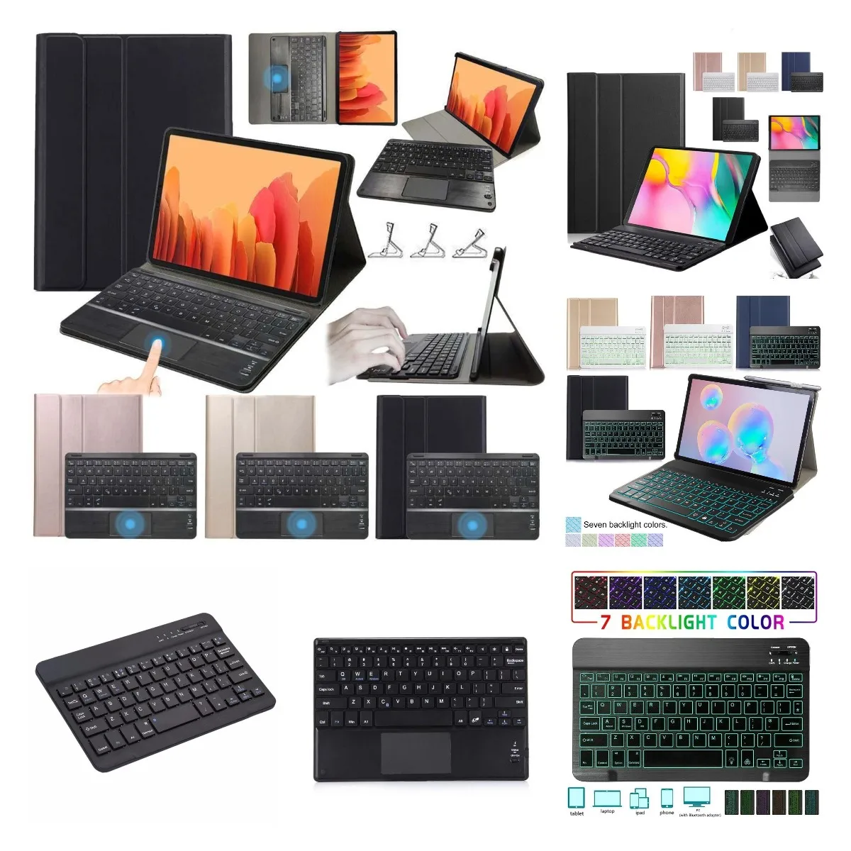 

Slim Magnetic Bluetooth 7colors Backlight Touch Pad Case For Lenovo Tab P11 TB-J606F 11 Inch TB-J606 Tablet Keyboard Cover Funda