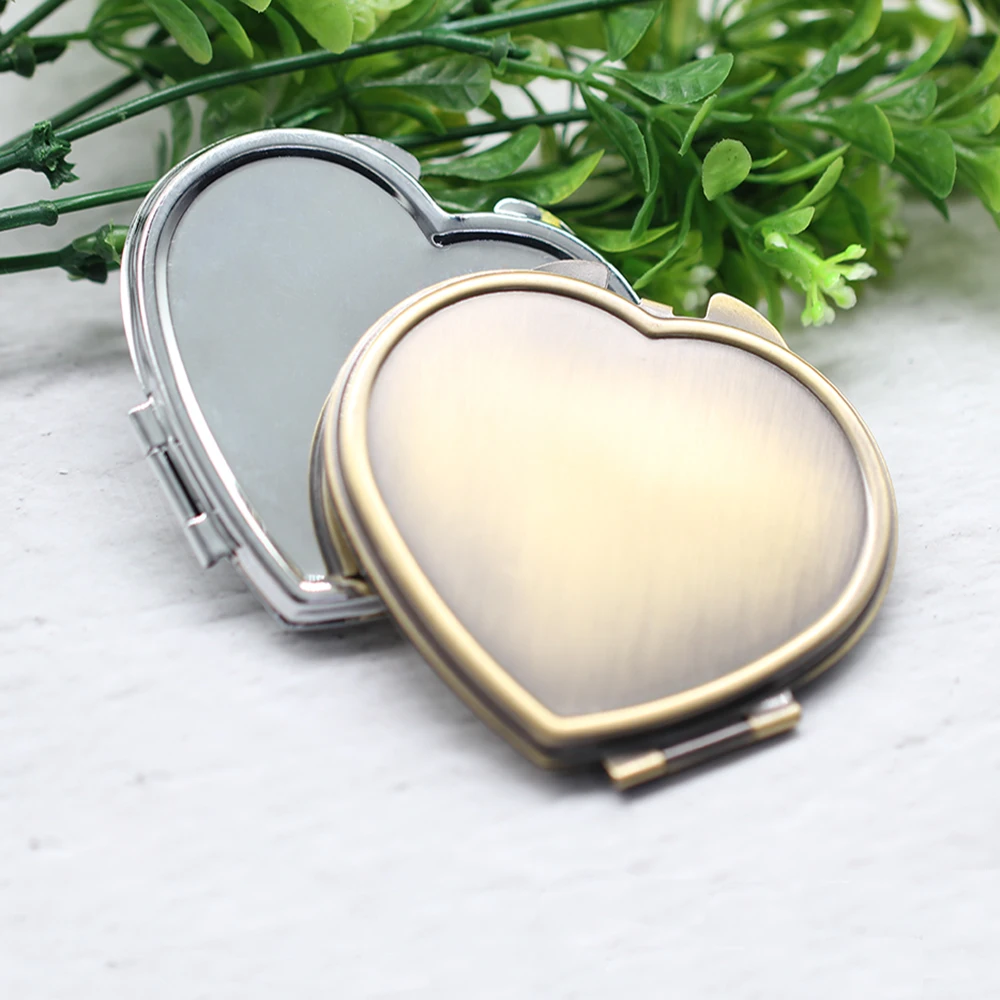 

5pcs 67mm Heart Shape Folding Compact Mirror Pocket Makeup Mirror Pocket Mirror For DIY Jewelry Accessories Making Accessories