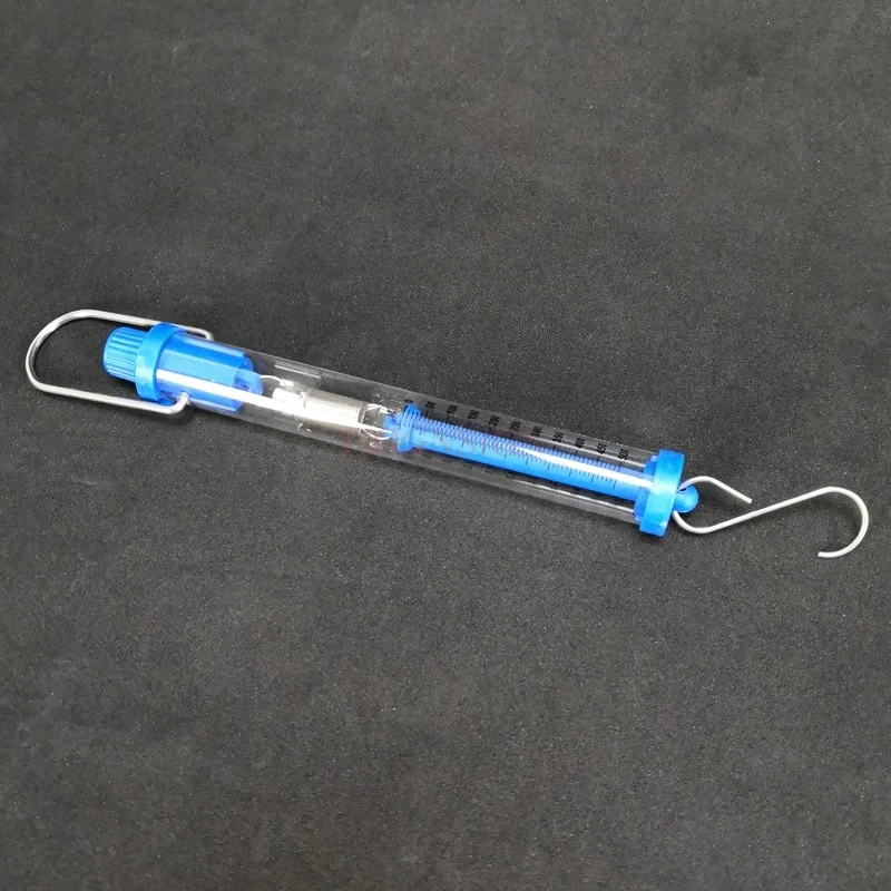 5N Transparent cylindrical tube spring dynamometer, Newton tension scale, digital dynamometer teaching experiment experimental