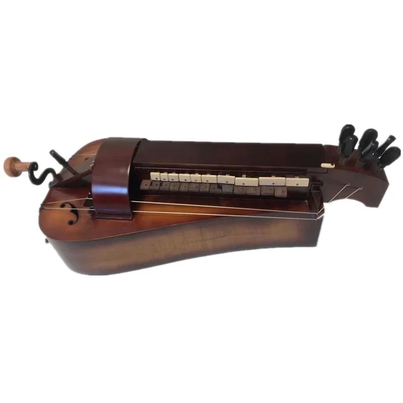 Hand Made maple wood 6 strings 23 keys beautiful Hurdy Gurdy ,free with case