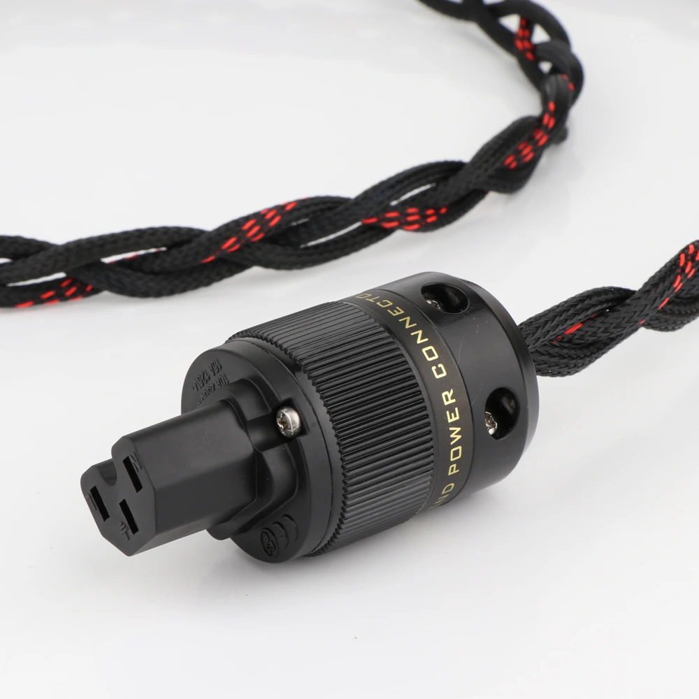 High-End 7N OFC Reinkupfer EU/US Version Stromkabel HIFI Audio Netzkabel mit Rhodium-beschichtetem Netzstecker – Detail 4