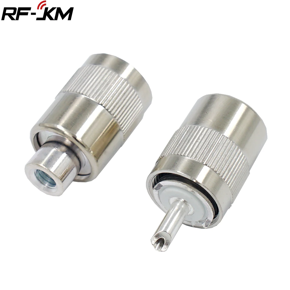 

Connector UHF male PL259 plug solder RG58 RG142 LMR195 RG400 50-3 RF cable Silve