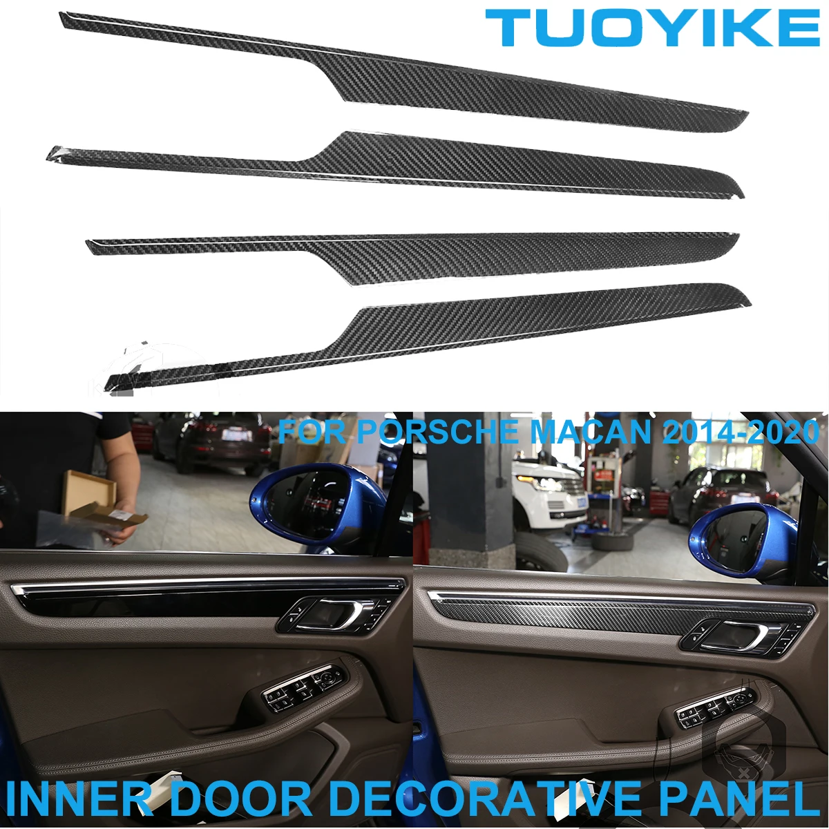 

LHD RHD Real Dry Carbon Fiber Interior Moulding Inner Door Panel Strip Cover Trim Decorative Sticker For Porsche Macan 2014-2020