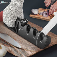 Knife Sharpener Scissors Sharpening stone Angle Adjustment 4 Stages Professional Kitchen Grinder knives Whetstone Sharpener Tool