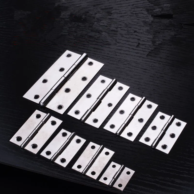 2Pcs Stainless Steel Flat Hinge Cabinet Doors 1/1.5/2/3/4 Inch Windows Wooden Box Mini