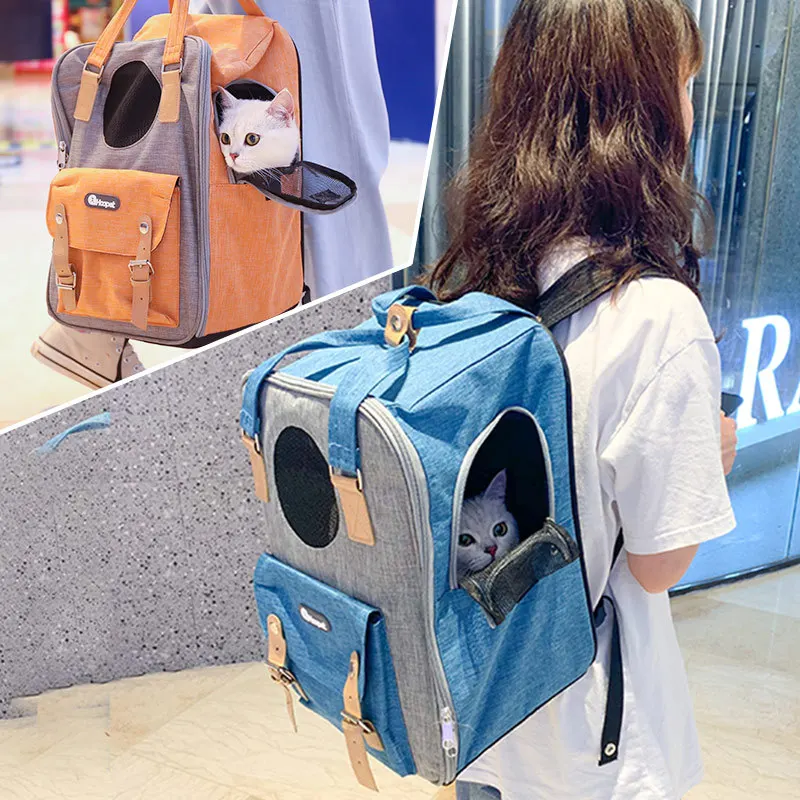 Pet Cat Carrier Backpack Transparent Travel Carrying Space Double Shoulder Bag for Small Dogs Cats Portable Handbag Outdoor Bags