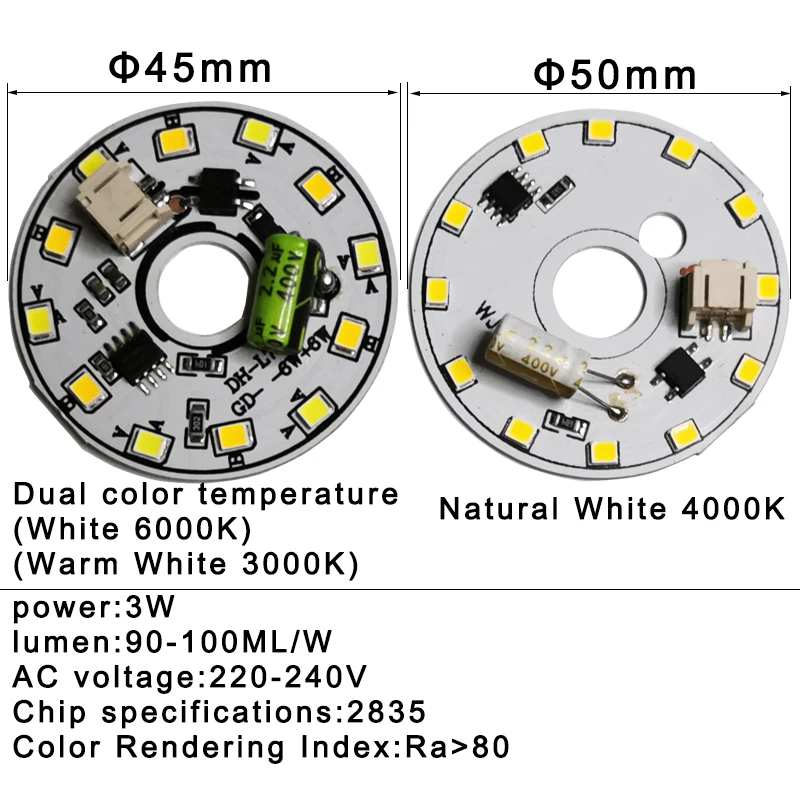 LED Bulb Lamp Chip 3W 6W 12W 18W AC 220V 240V Smart IC No Need Driver DIY Natural White For led downlight led Ceiling light