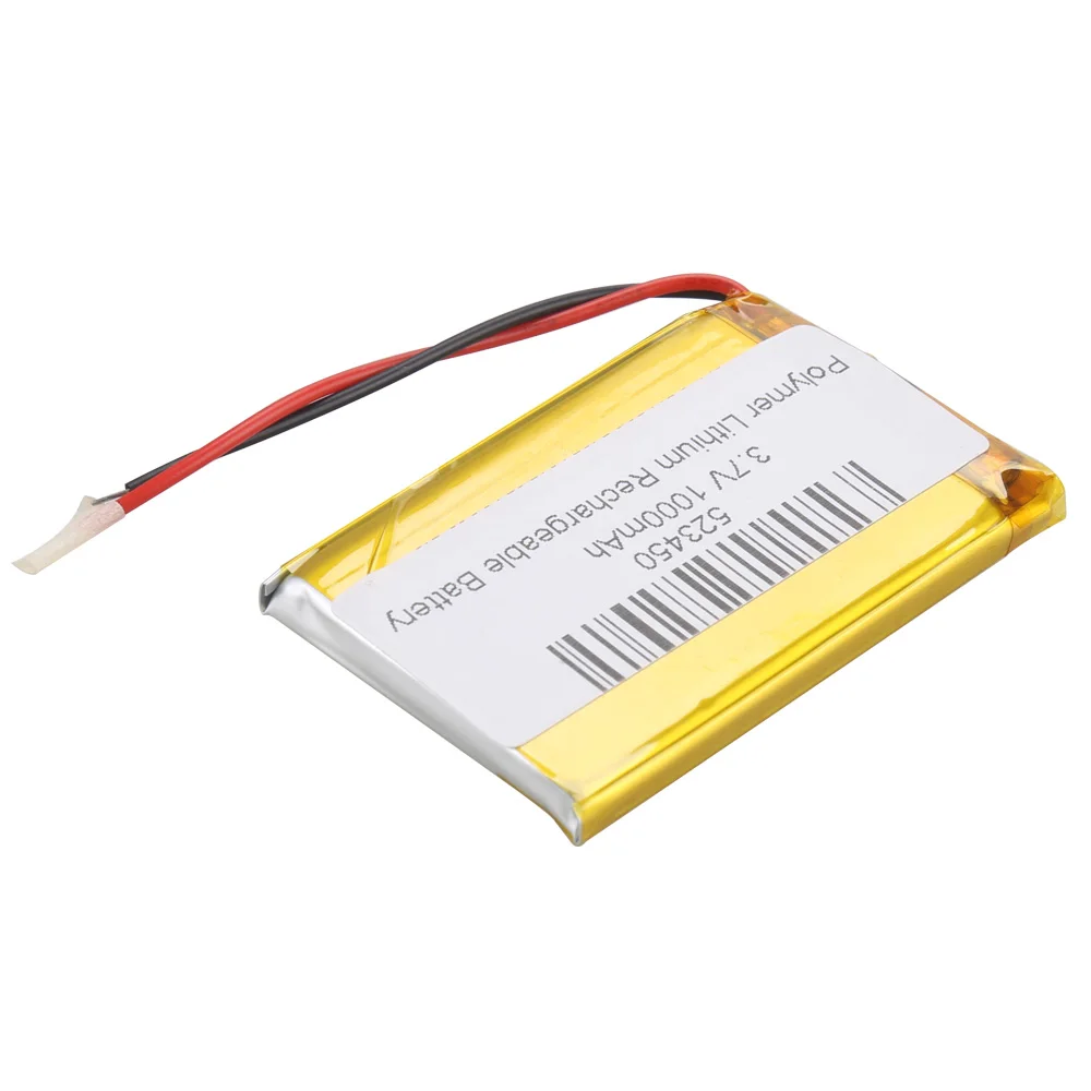 3.7V 1000mAh 523450 polimerowy akumulator litowy akumulator litowo-jonowy do smartfona DVD MP3 MP4 Led