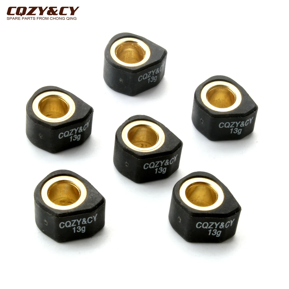6PC Racing Roller Set Weight 18x14mm 9g 13g For Sym VS Attila Euro MX RV Joymax 125 180 GTS 125cc EVO 4-Stroke Engine Scooter