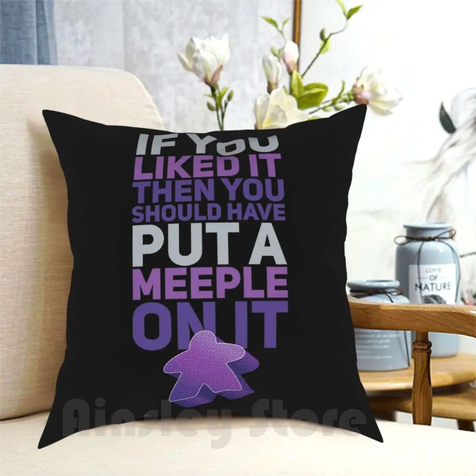 Capa de almofada macia impressa para jogos gamer, não coloque um diabo roxo sobre ela, casa e jogos