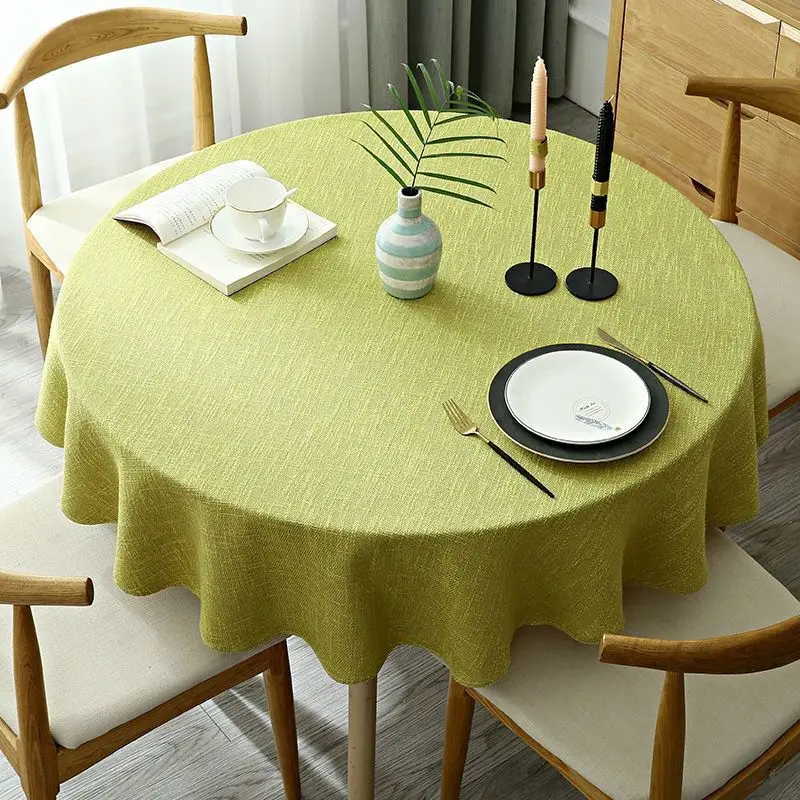 Plain Cotton and Linen Round Tablecloth Solid Color Table Cover For Table Cloth Dining Tea Home Obrus Tafelkleed mantel de mesa