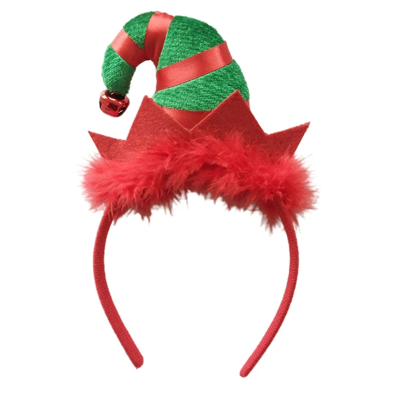 Feather Headband Christmas Elf Hat Hair Band Cute Pointed Hat Hair Hoop Novelty Photo Props Party Hair Supplies